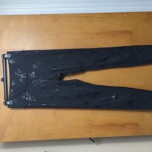 International Concept Compression leggings, floral embossed no pockets